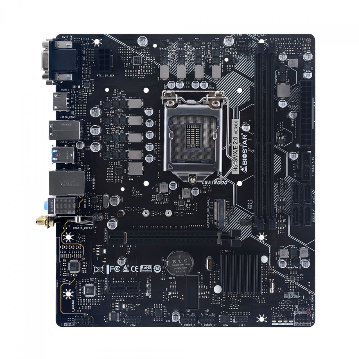 Placa Mãe Biostar H510MX/E 2.0, Chipset H510, Intel LGA 1200, mATX, DDR4