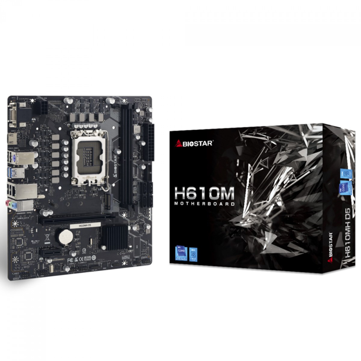 Placa Mãe Biostar H610MH D5, Chipset H610, Intel LGA 1700, MATX, DDR5