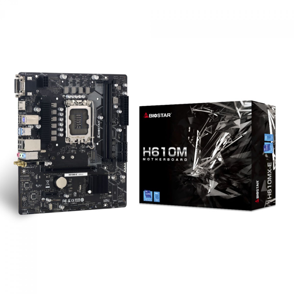 Placa Mãe Biostar H610MX-E, Chipset H610, Intel LGA 1700, mATX, DDR4