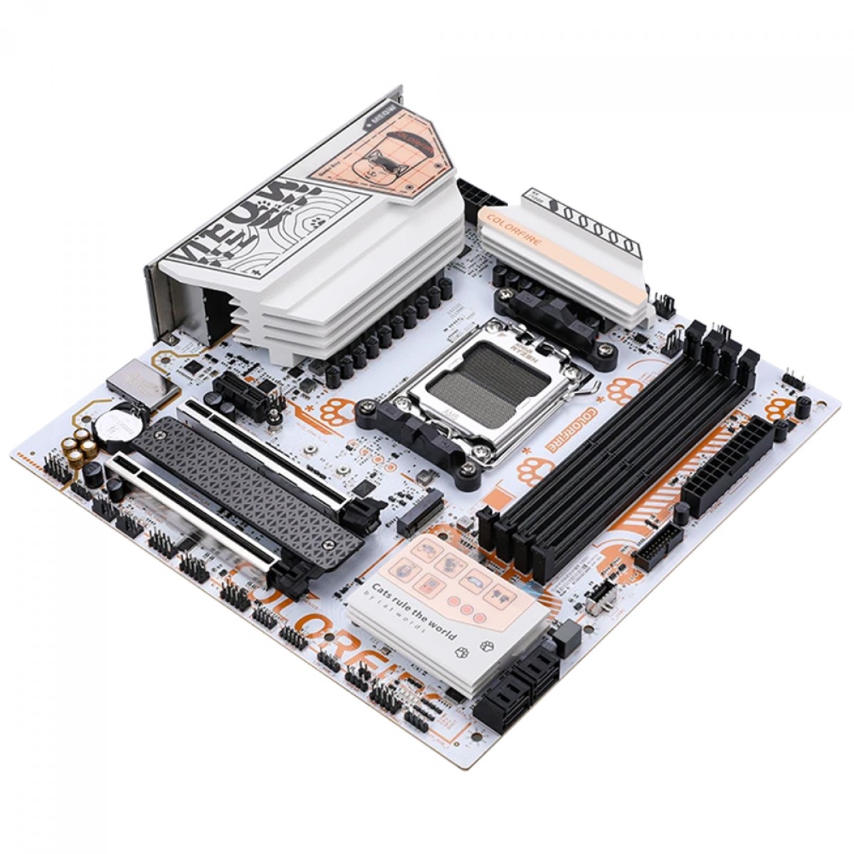 Placa Mãe ColorFire B650M-MEOW WIFI Orange, Chipset B650, AMD AM5, MATX, DDR5