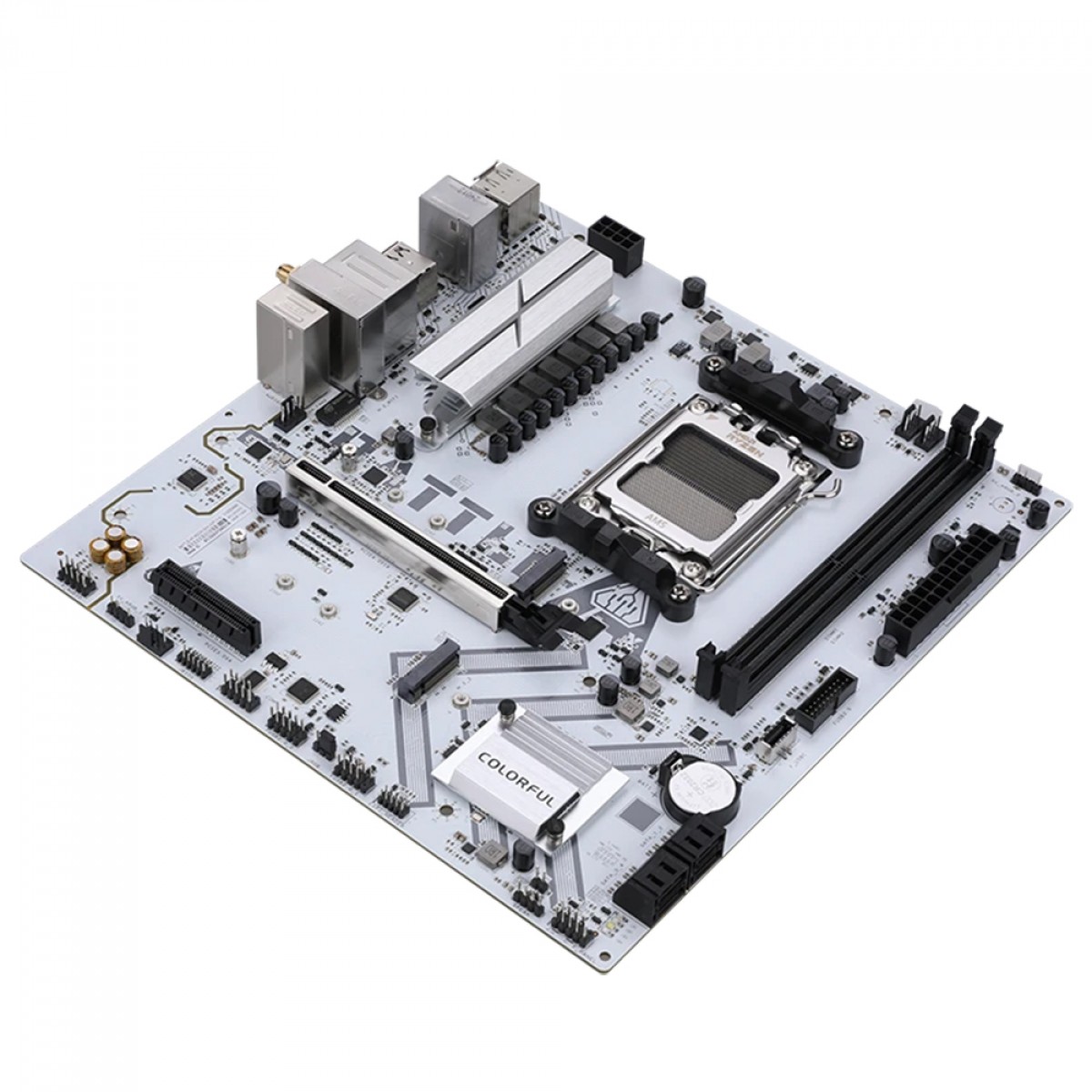Placa Mãe Colorful Battle-AX A620M-GHA WiFi V14, Chipset A620, AMD AM5, MATX, DDR5, Branco