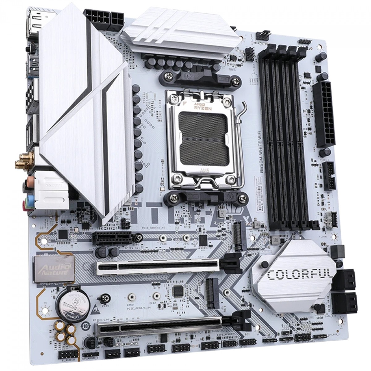 Placa Mãe Colorful Battle-AX B650M-White WiFi V14, Chipset B650, AMD AM5, MATX, DDR5, Branco