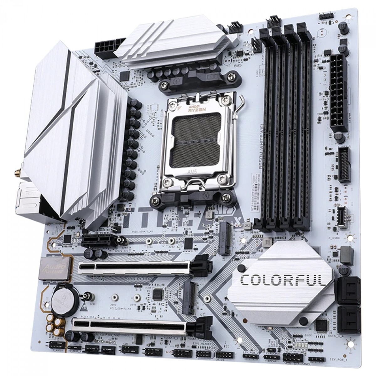 Placa Mãe Colorful Battle-AX B650M-White WiFi V14, Chipset B650, AMD AM5, MATX, DDR5, Branco
