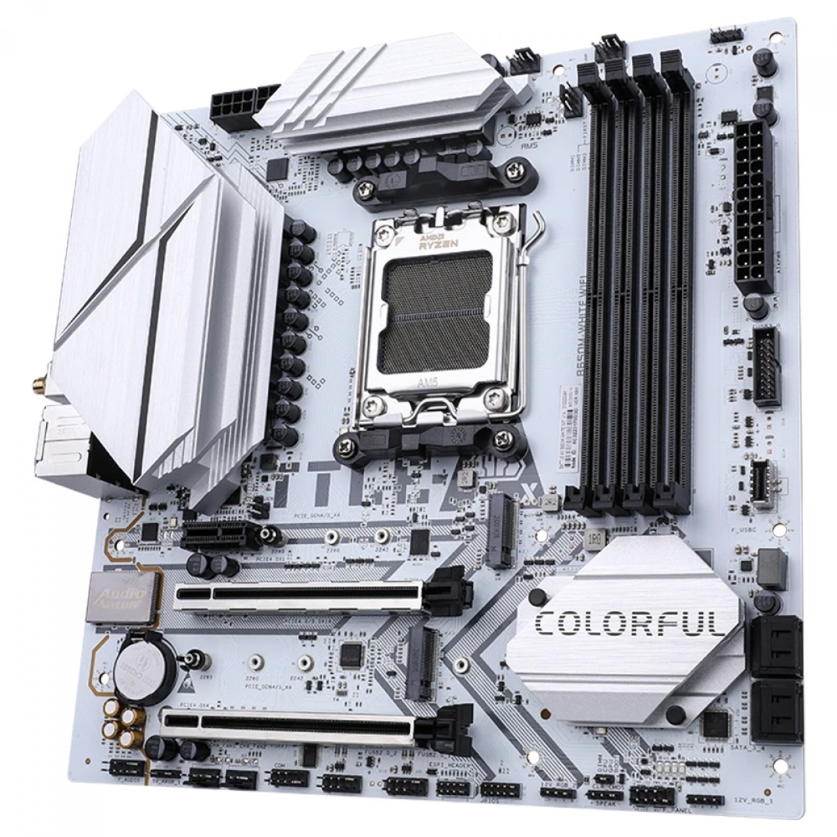 Placa Mãe Colorful Battle-AX B650M-White WiFi V15, Chipset B650, AMD AM5, mATX, DDR5