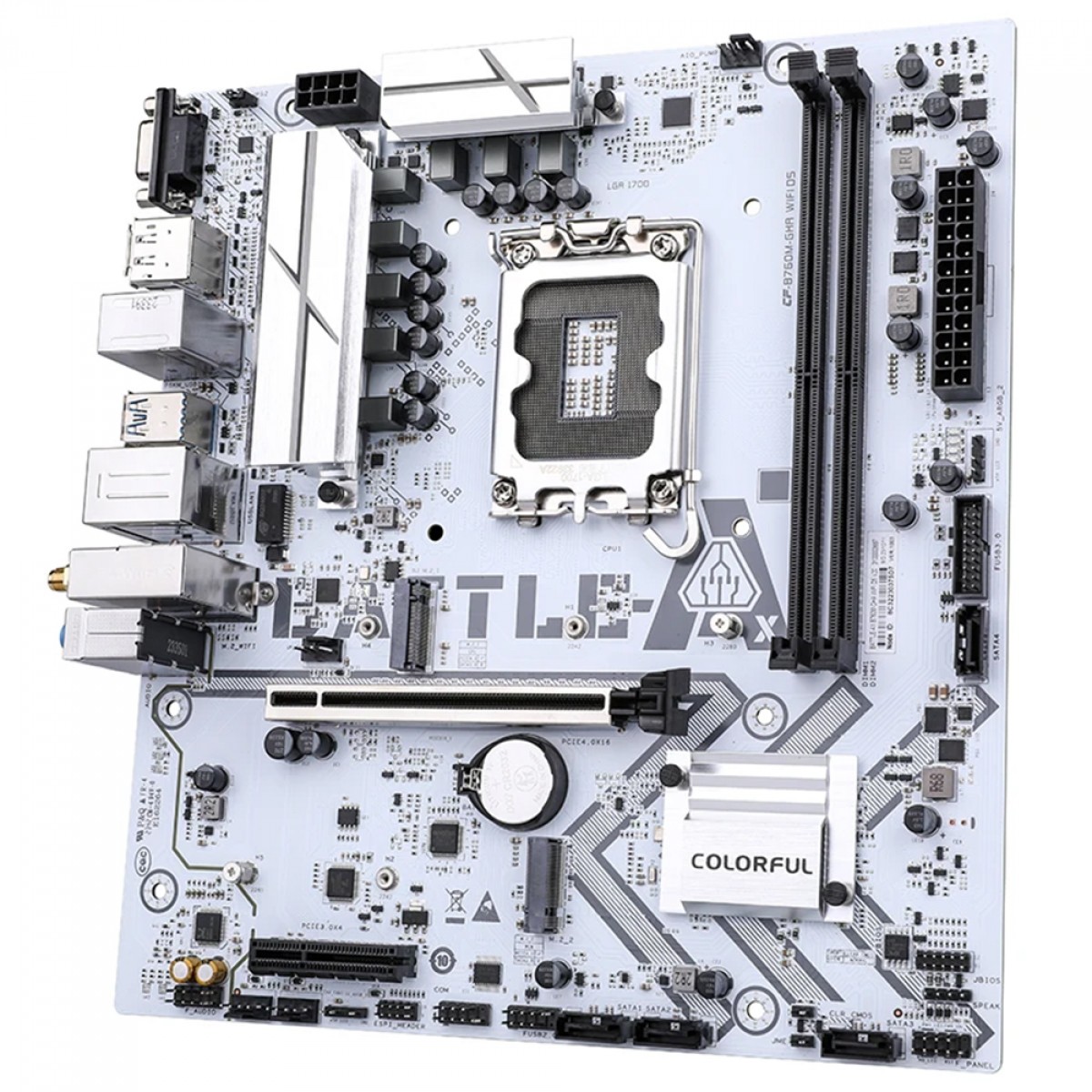 Placa Mãe Colorful Battle-AX B760M-GHA White WiFi D5 V20, Chipset B760, Intel LGA 1700, MATX, DDR5