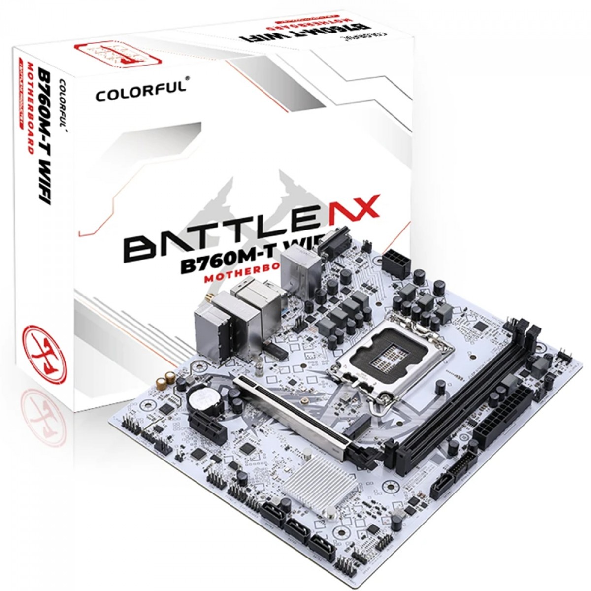 Placa Mãe Colorful Battle-AX B760M-T WiFi V20, Chipset B760, Intel LGA 1700, MATX, DDR4, Branco