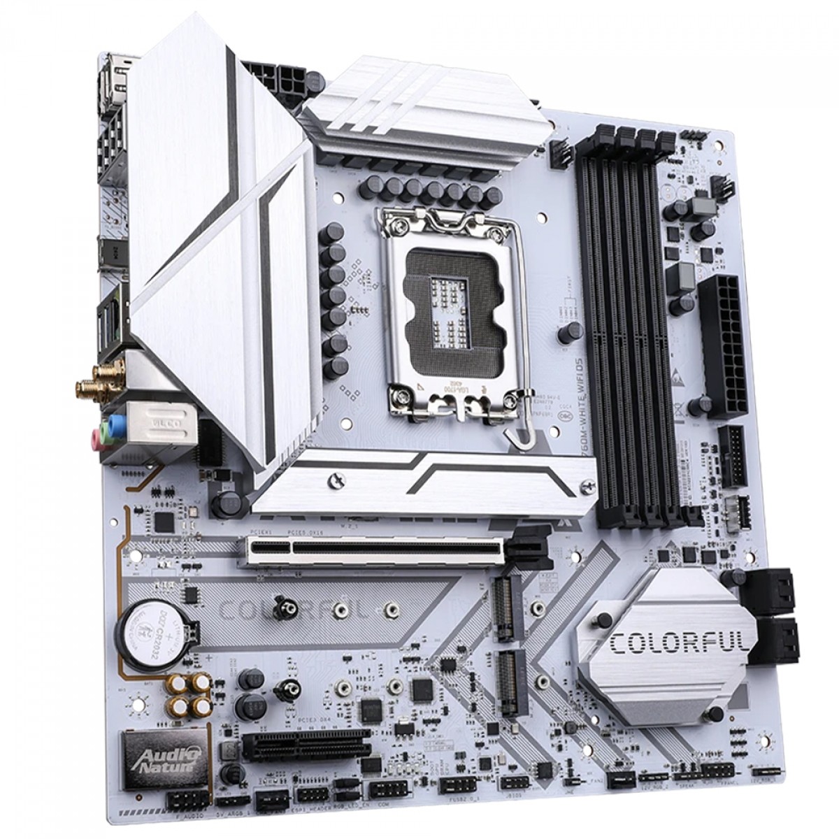 Placa Mãe Colorful Battle-AX B760M-White WiFi D5 V20, Chipset B760, Intel LGA 1700, mATX, DDR5