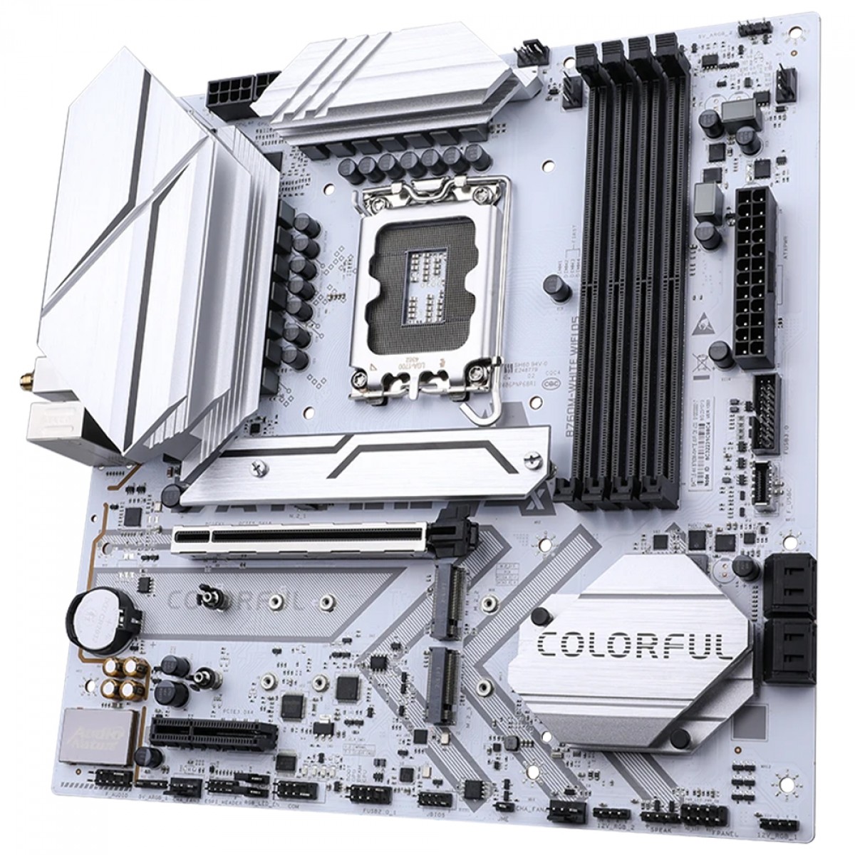Placa Mãe Colorful Battle-AX B760M-White WiFi D5 V20, Chipset B760, Intel LGA 1700, mATX, DDR5