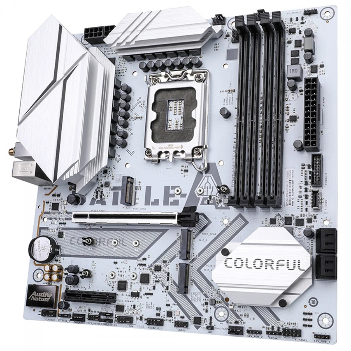 Placa Mãe Colorful Battle-AX B760M White WiFi V20, Chipset B760, Intel LGA 1700, MATX, DDR4