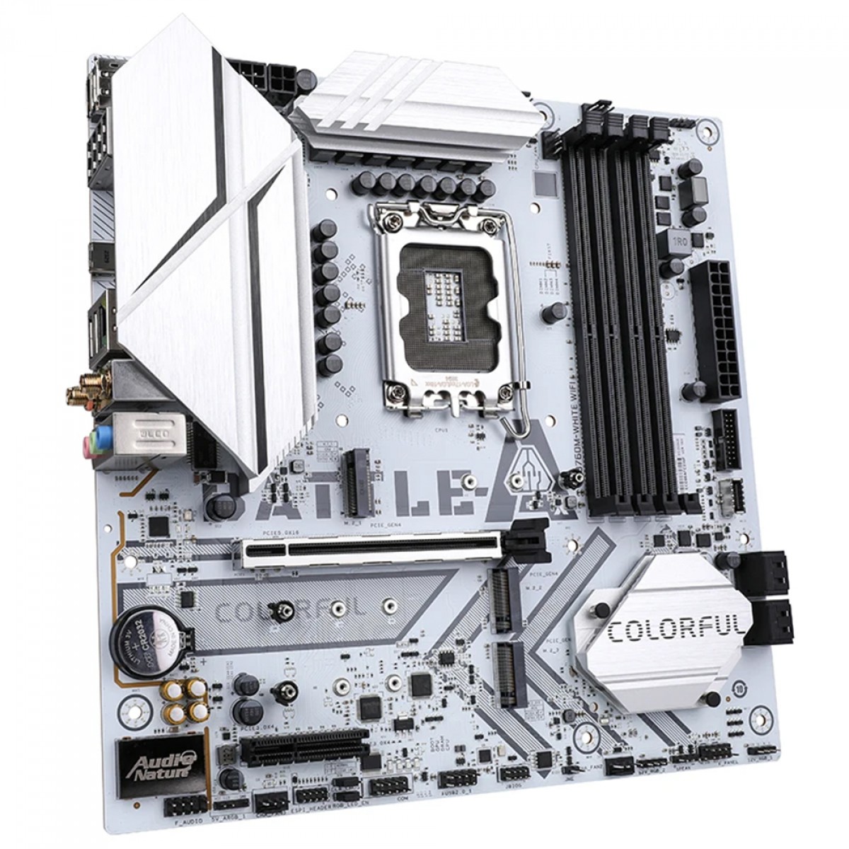 Placa Mãe Colorful Battle-AX B760M White WiFi V20, Chipset B760, Intel LGA 1700, MATX, DDR4