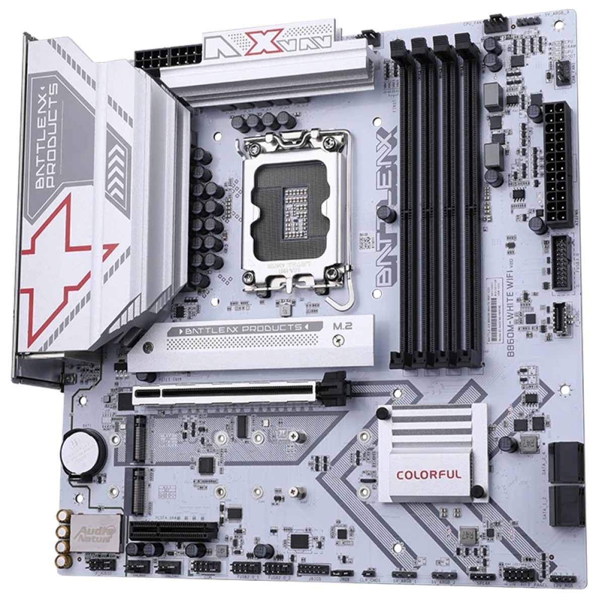 Placa Mãe Colorful Battle-AX B860M-White WiFi V20, Chipset B860, Intel LGA 1851, MATX, DDR5