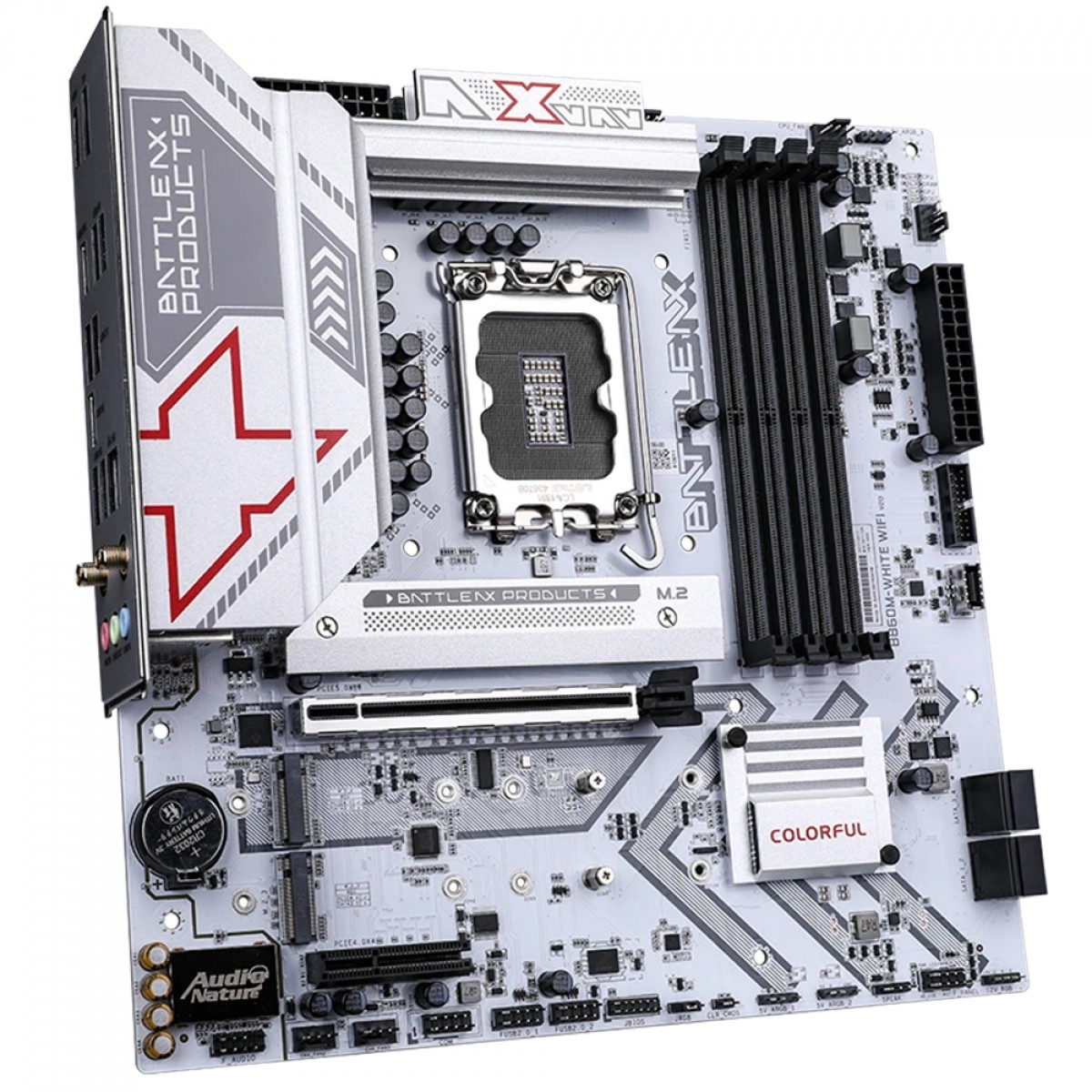Placa Mãe Colorful Battle-AX B860M-White WiFi V20, Chipset B860, Intel LGA 1851, MATX, DDR5