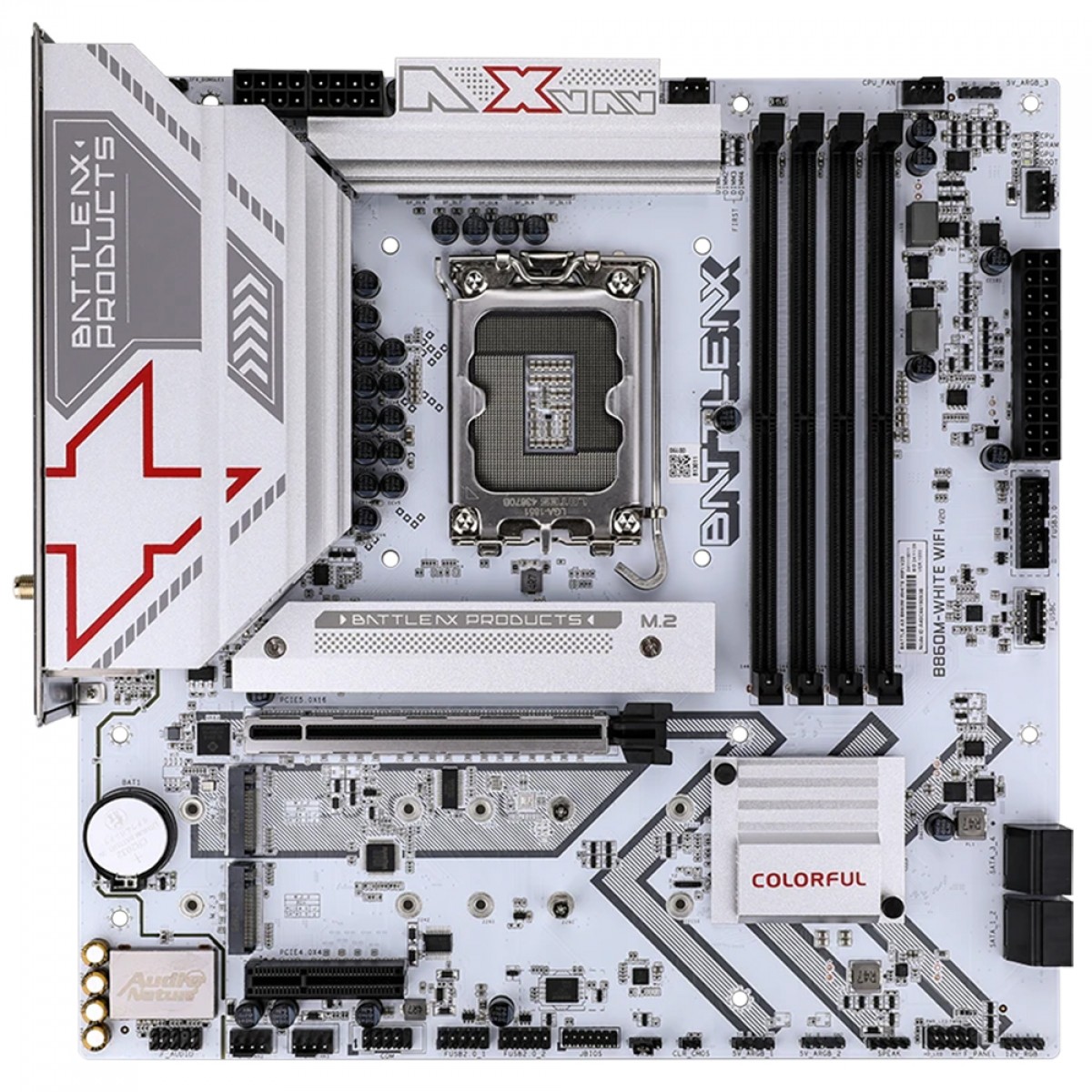 Placa Mãe Colorful Battle-AX B860M-White WiFi V20, Chipset B860, Intel LGA 1851, MATX, DDR5