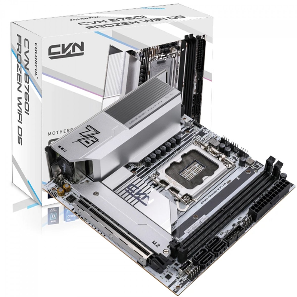 Placa Mãe Colorful CVN B760I Frozen WiFi D5 V20, Chipset B760, Intel LGA 1700, mini-ITX, DDR5