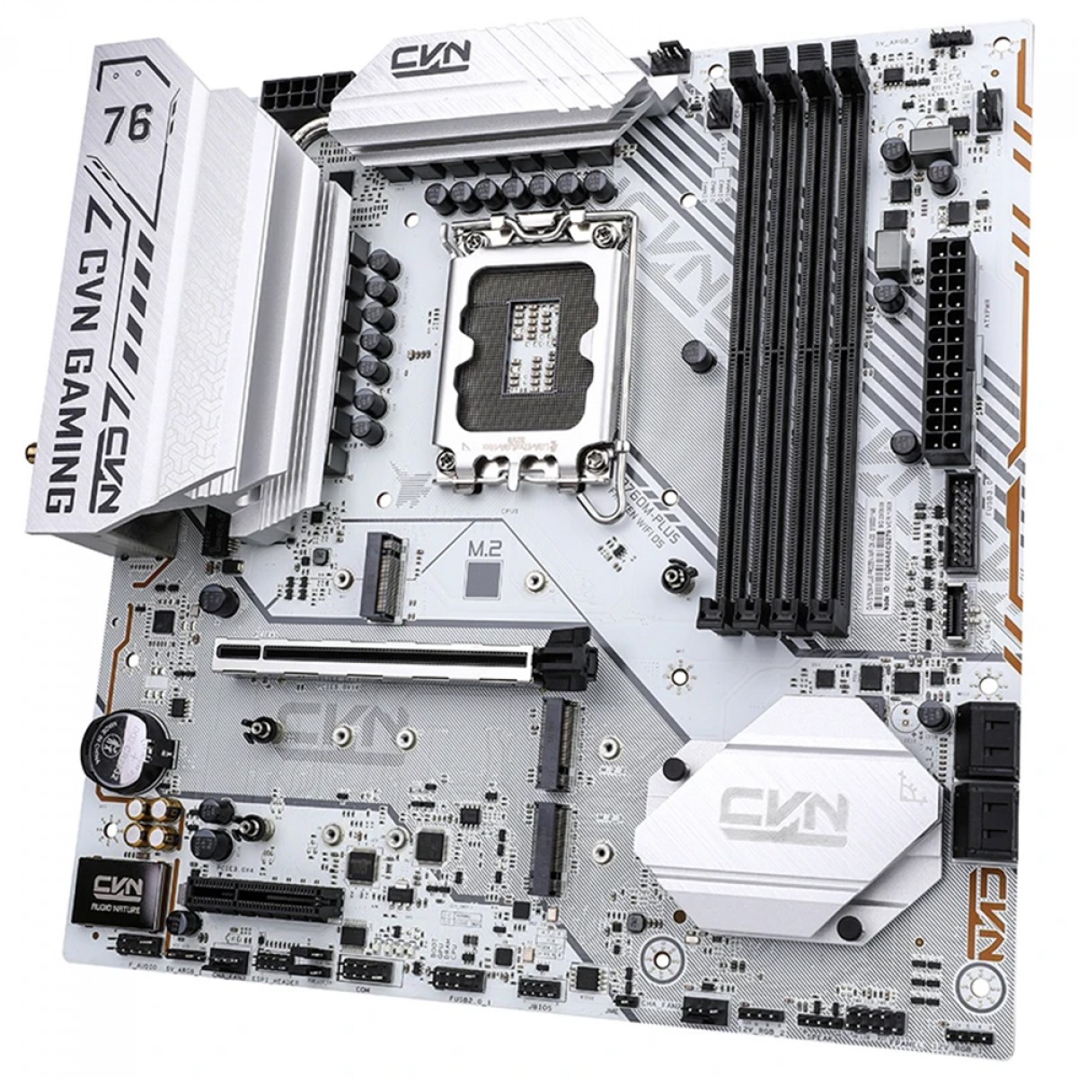 Placa Mãe Colorful CVN B760M-Plus Frozen WiFi D5 V20, Chipset B760, Intel LGA 1700, MATX, DDR5, Branco