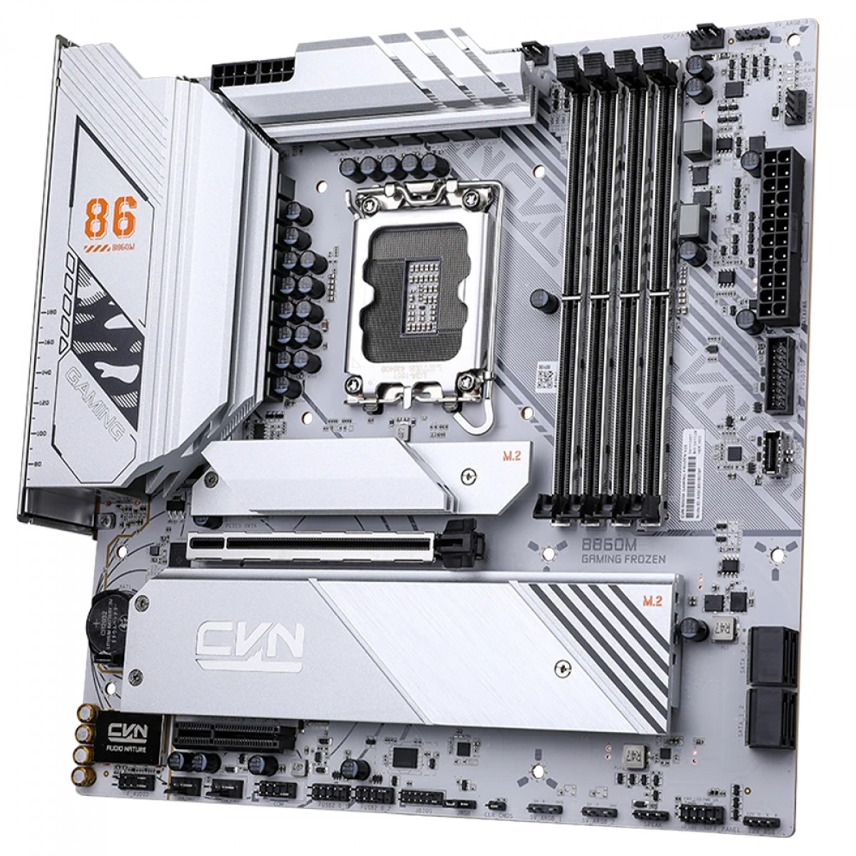 Placa Mãe Colorful CVN B860M Gaming Frozen V20, Chipset B860, Intel LGA 1851, MATX, WiFi 6, DDR5
