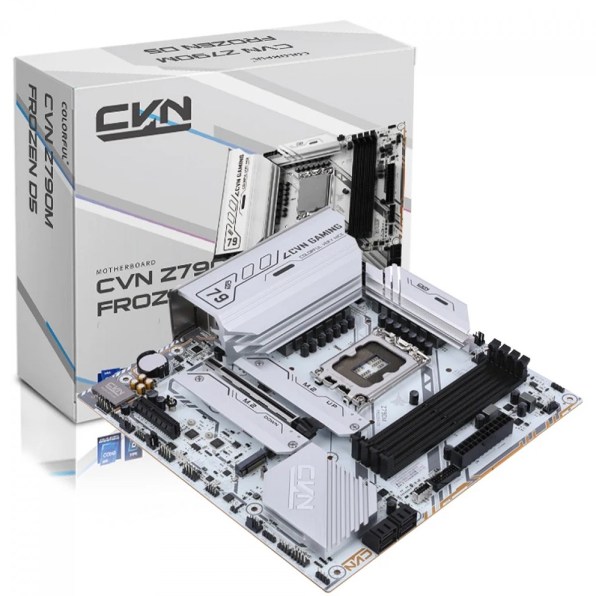 Placa Mãe Colorful CVN Z790M Frozen D5 V20, Chipset Z790, Intel LGA 1700, MATX, DDR5, Branco