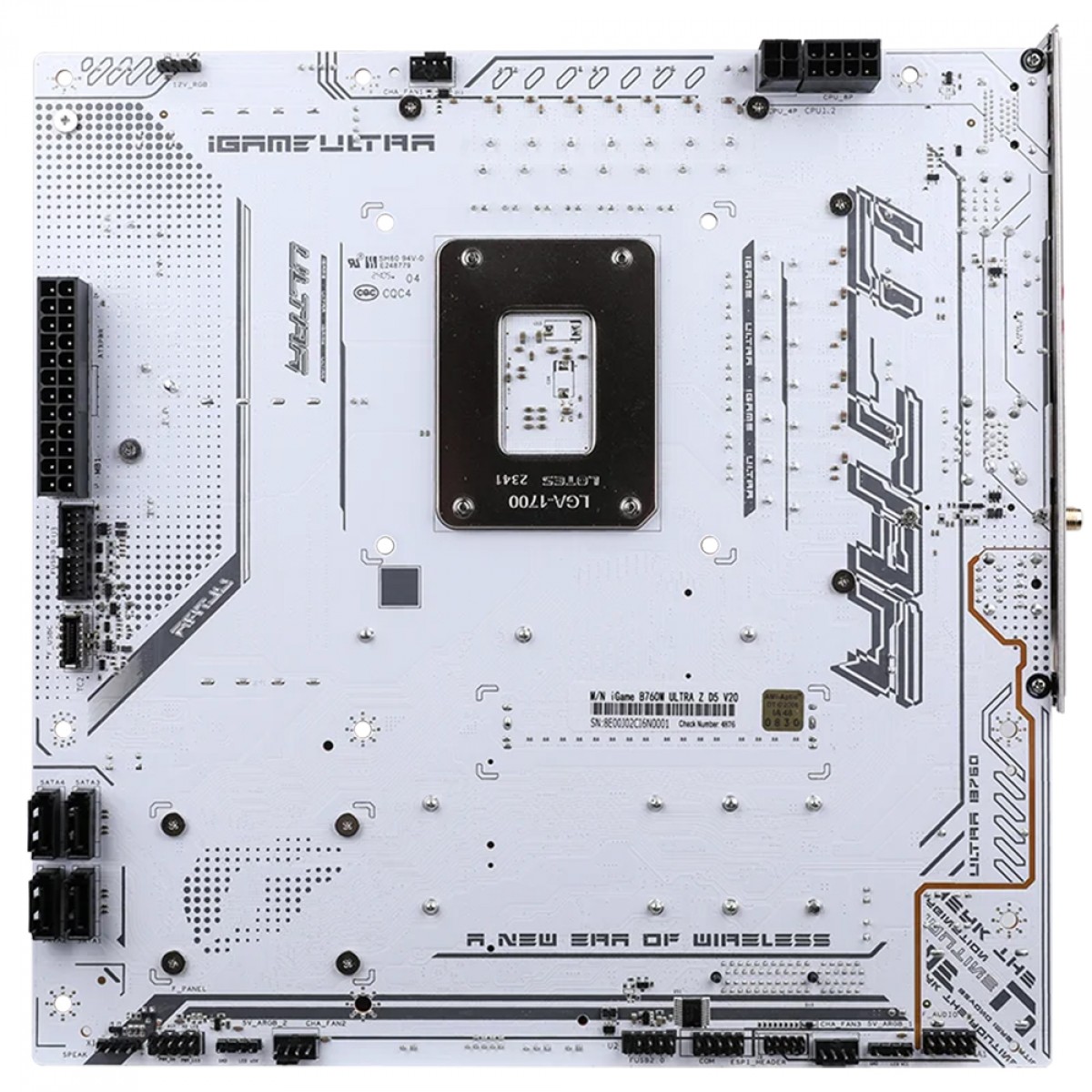Placa Mãe Colorful iGame B760M ULTRA Z D5 V20, Chipset B760, Intel LGA 1700, MATX, DDR5, Branco
