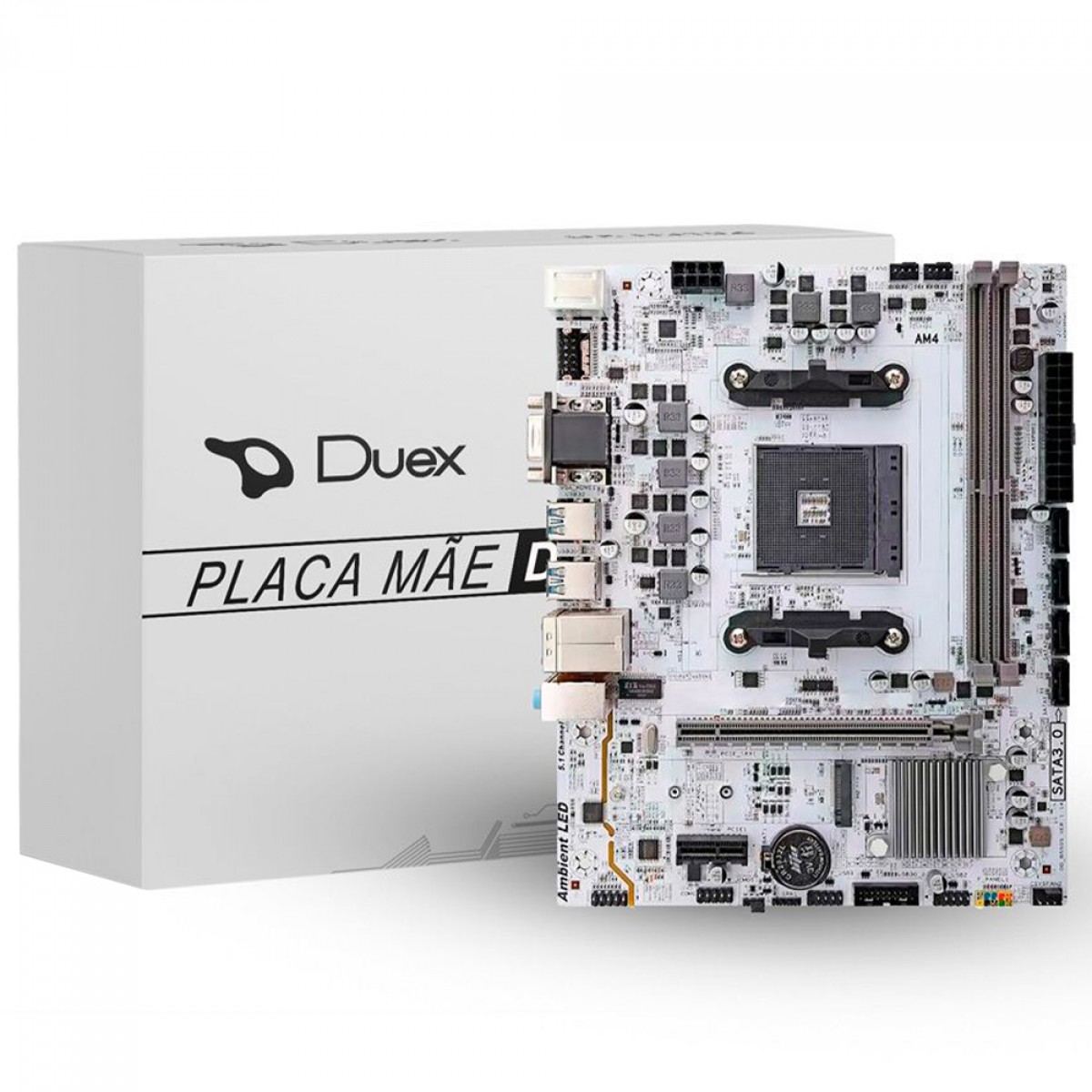 Placa Mãe Duex A520ZG PRO, White, Chipset A520, AMD AM4, MATX, DDR4
