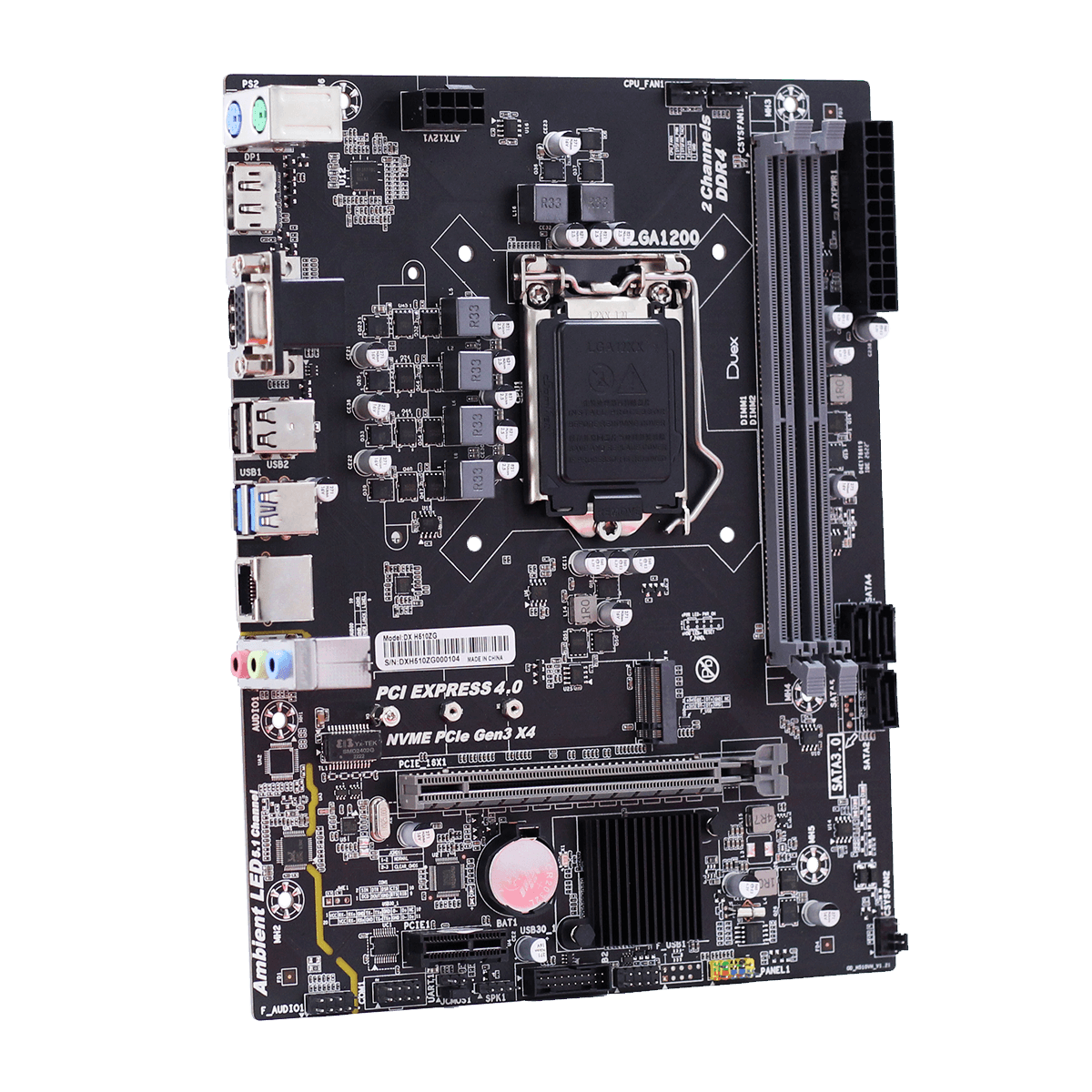 Placa Mãe Duex DX H510ZG, Chipset H510, Intel LGA 1200, MATX, DDR4
