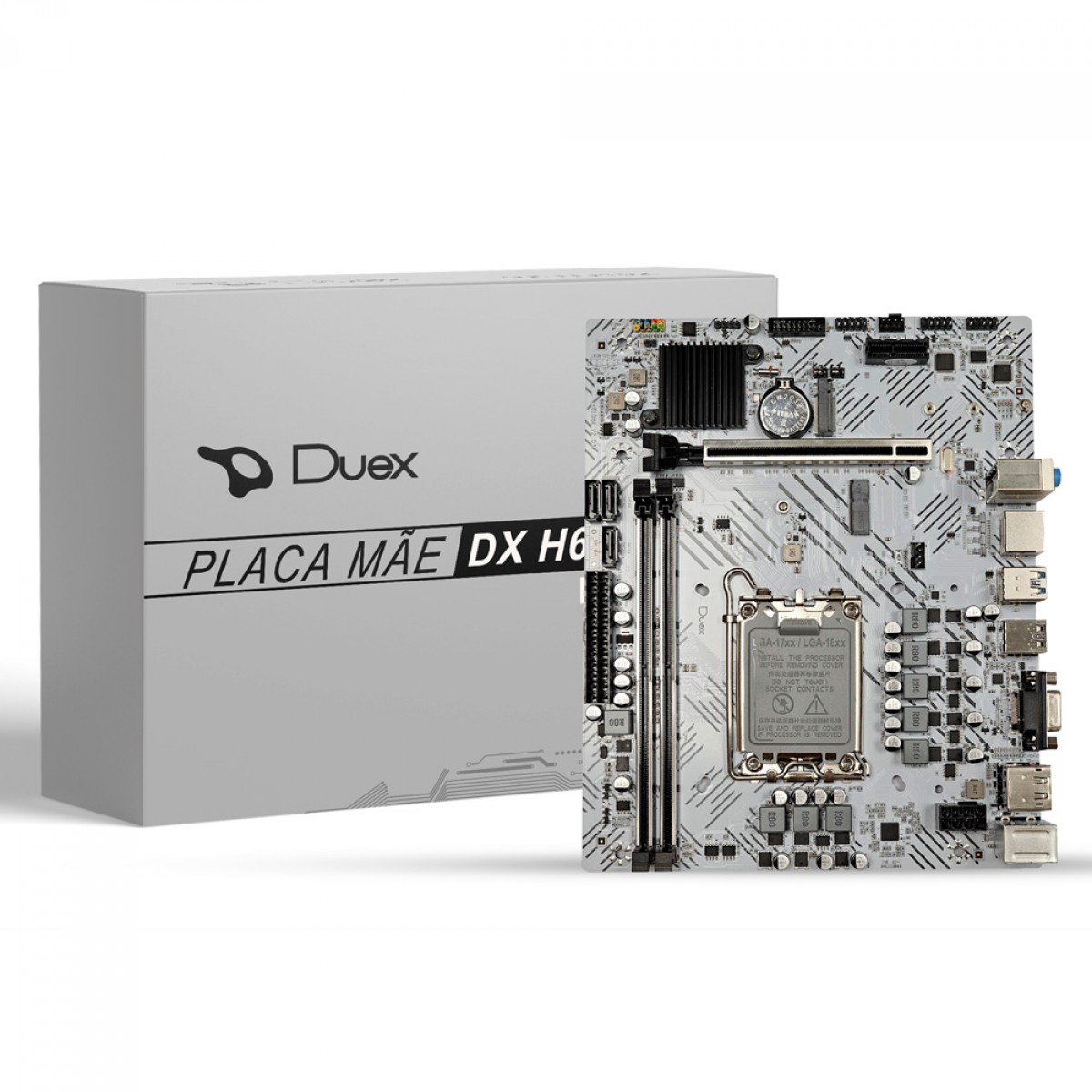 Placa Mãe Duex DX-H610ZG M2, White, Chipset H610, Intel LGA 1700, MATX, DDR4 