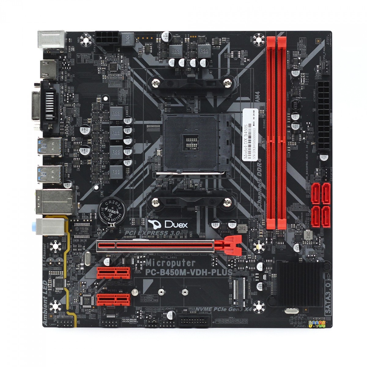 Placa Mãe Duex DXB450S, Chipset B450, AMD AM4, MATX, DDR4