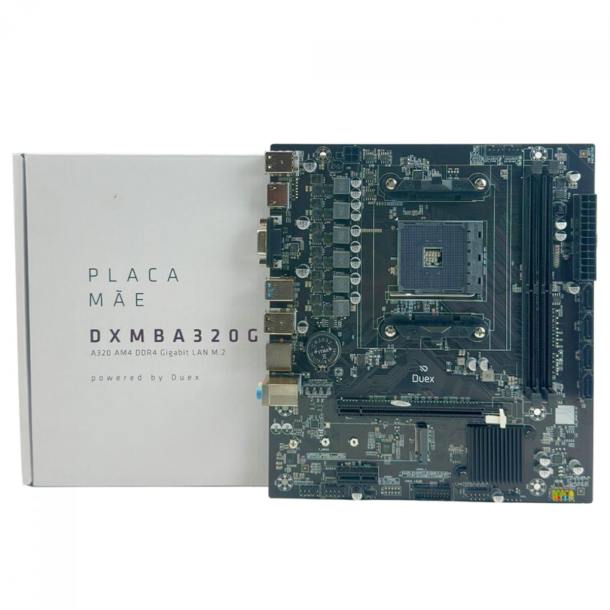 Placa Mãe Duex DXMBA320G, Chipset A320, AMD AM4, MATX, DDR4