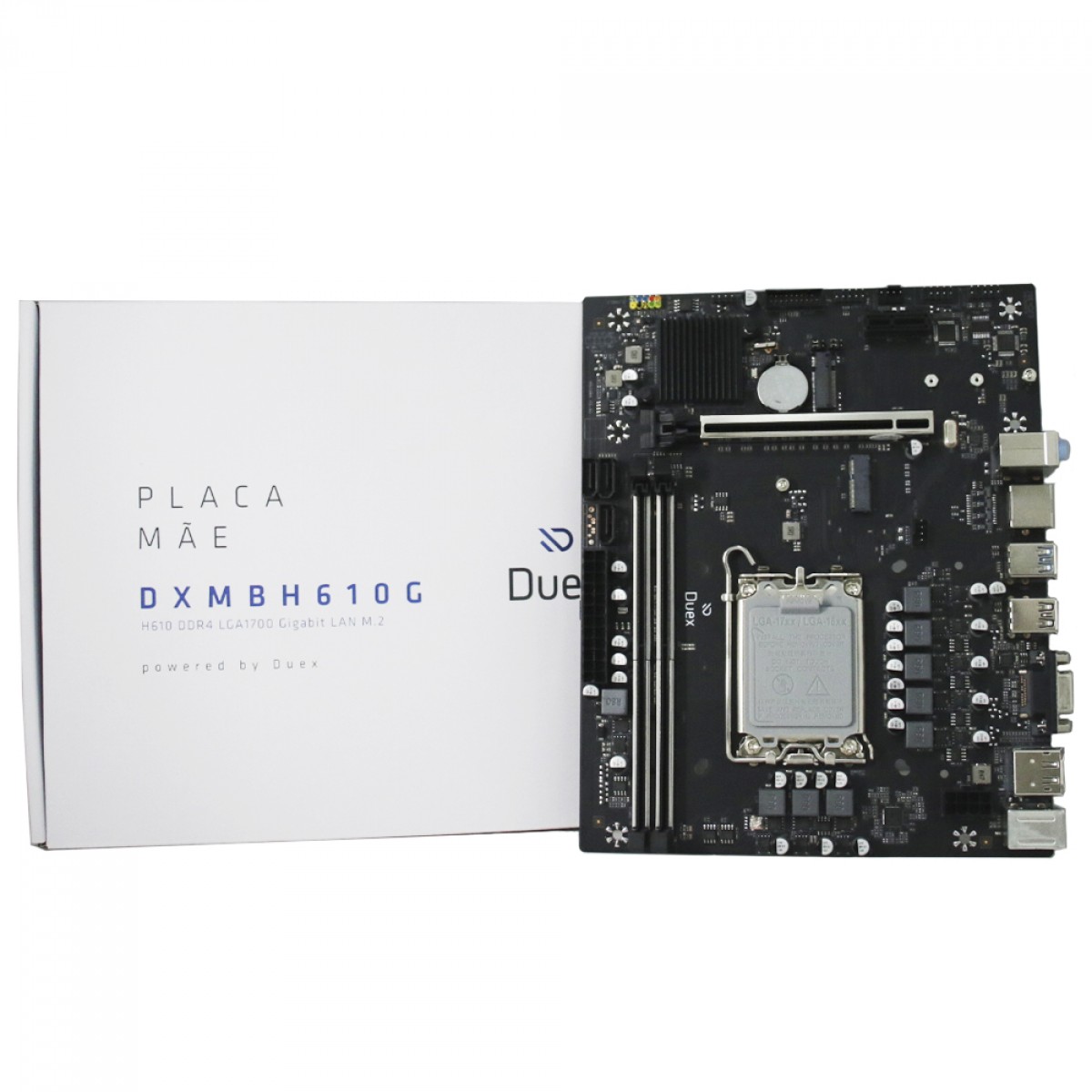 Placa Mãe Duex DXMBH610G, Chipset H610, Intel LGA 1700, MATX, DDR4