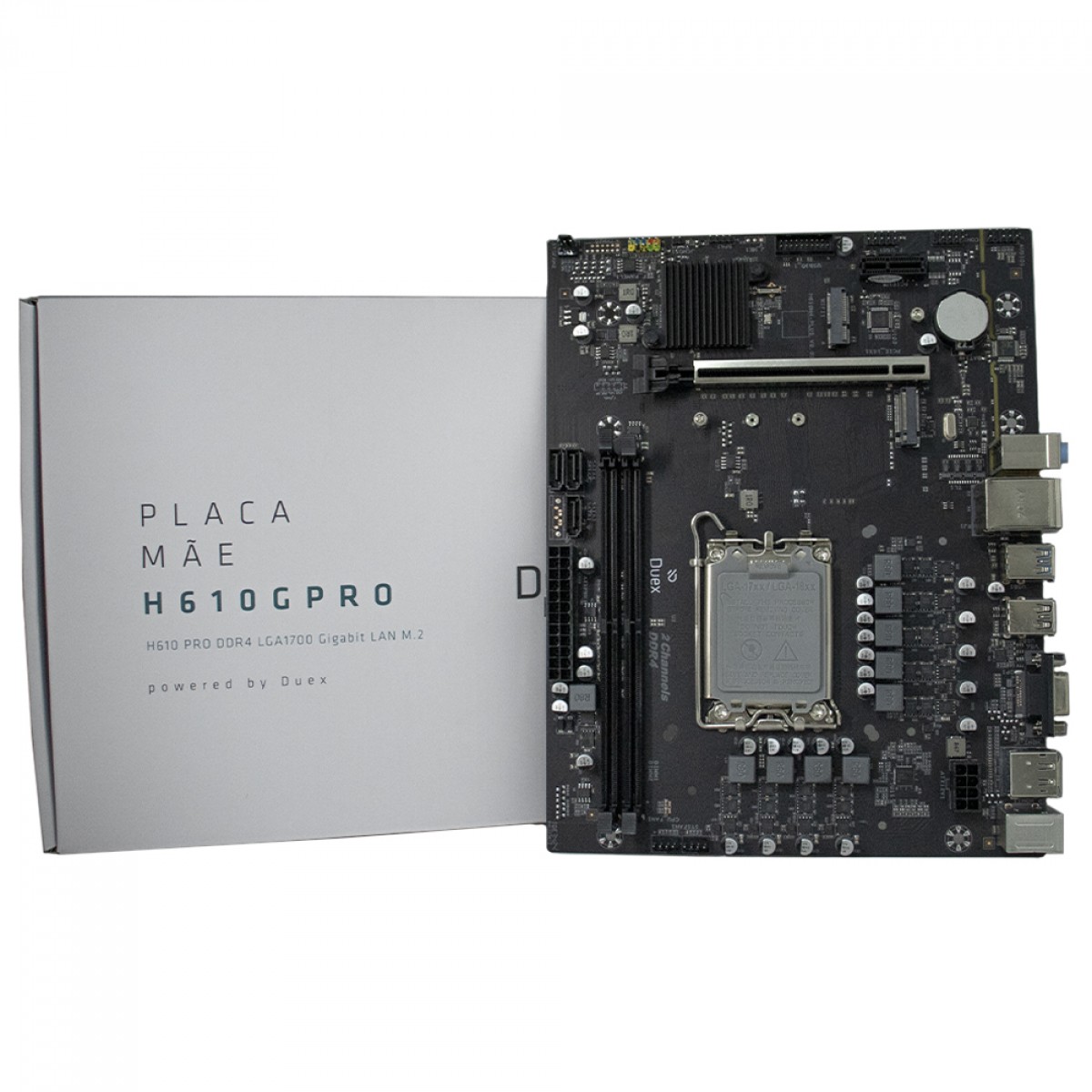 Placa Mãe Duex DXMBH610GPRO, Chipset H610, Intel LGA 1700, MATX, DDR4