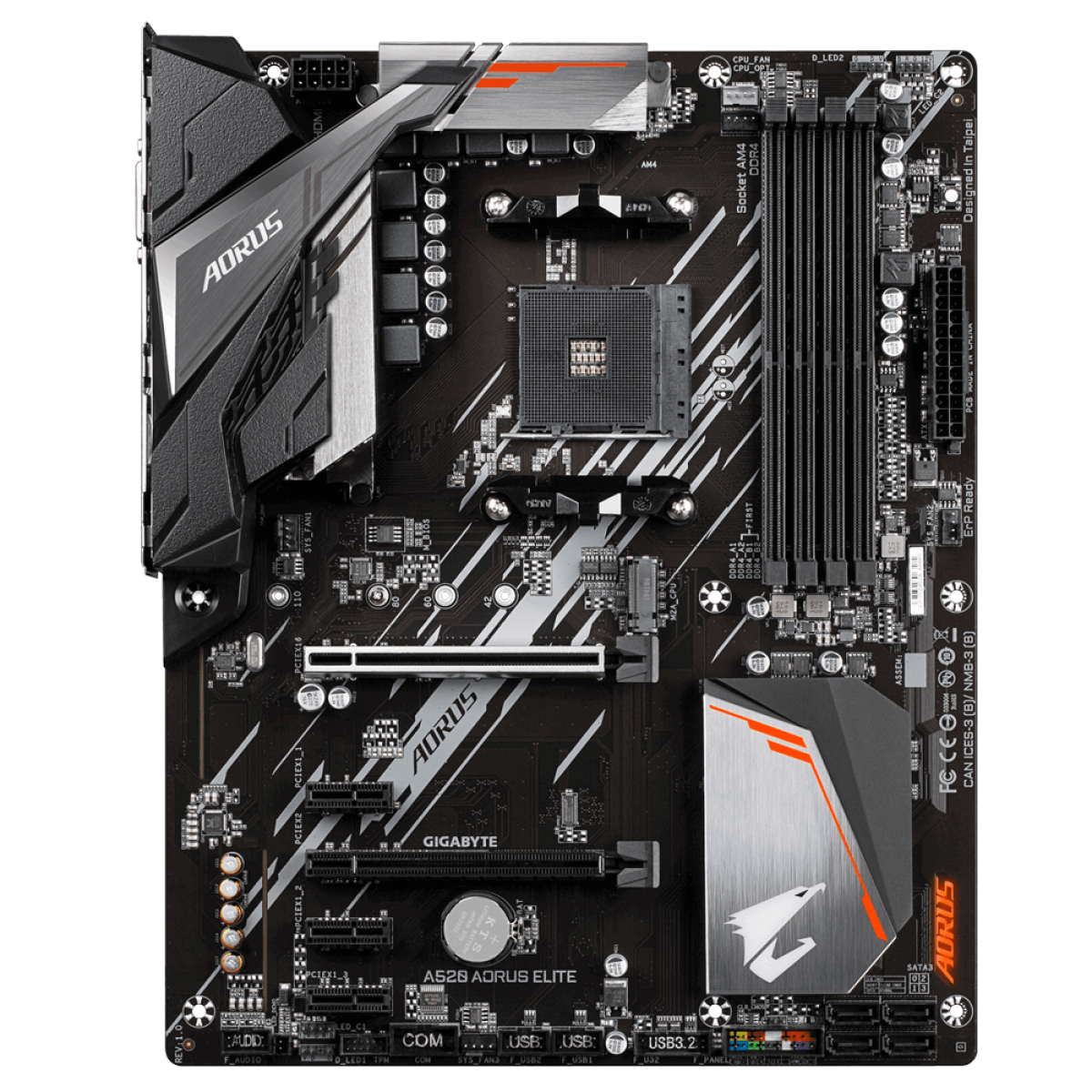 Placa Mãe Gigabyte A520 AORUS Elite, Chipset A520, AMD AM4, ATX, DDR4