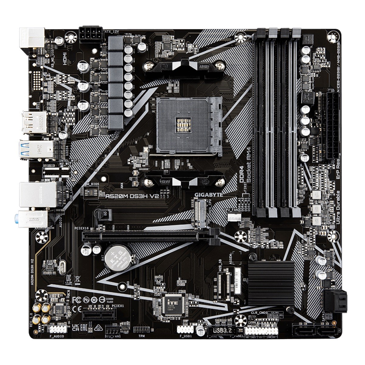 Placa Mãe Gigabyte A520M DS3H V2, Chipset A520, AMD AM4, mATX, DDR4