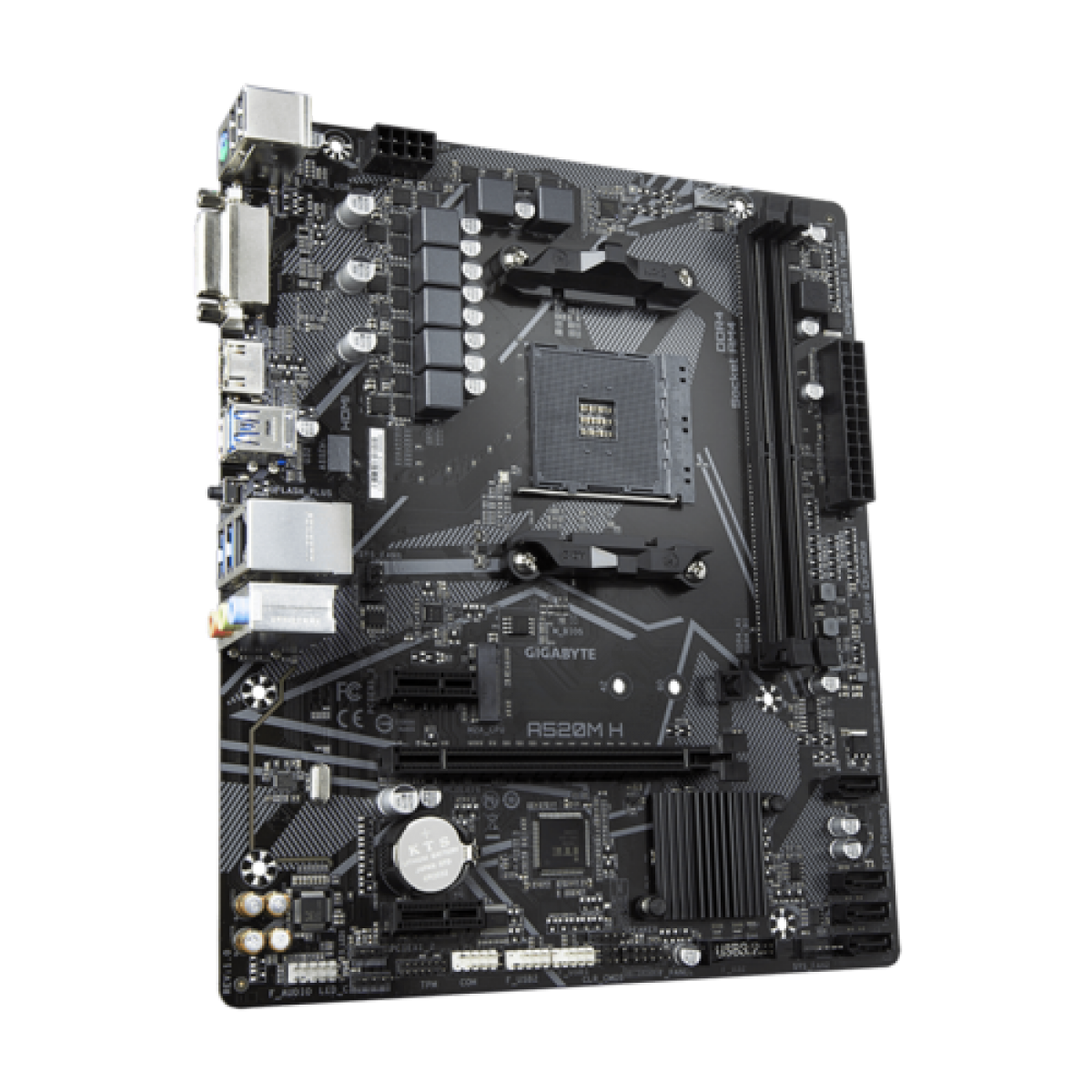 Placa Mãe Gigabyte A520M H, Chipset A520, AMD AM4, mATX, DDR4