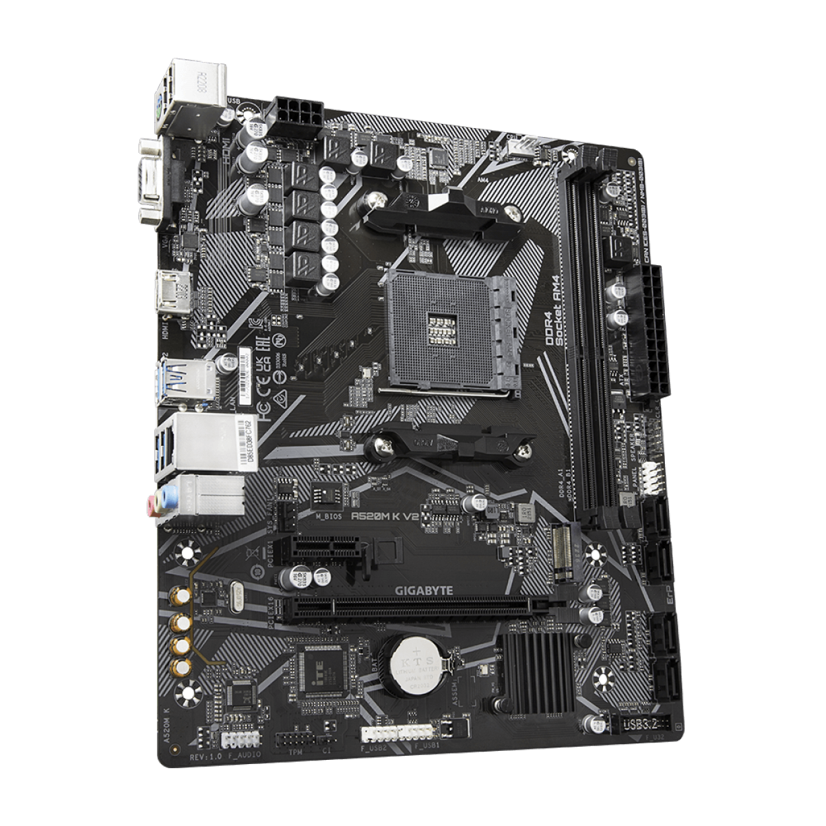 Placa Mãe Gigabyte A520M K V2, Chipset A520, AMD AM4, MATX, DDR4