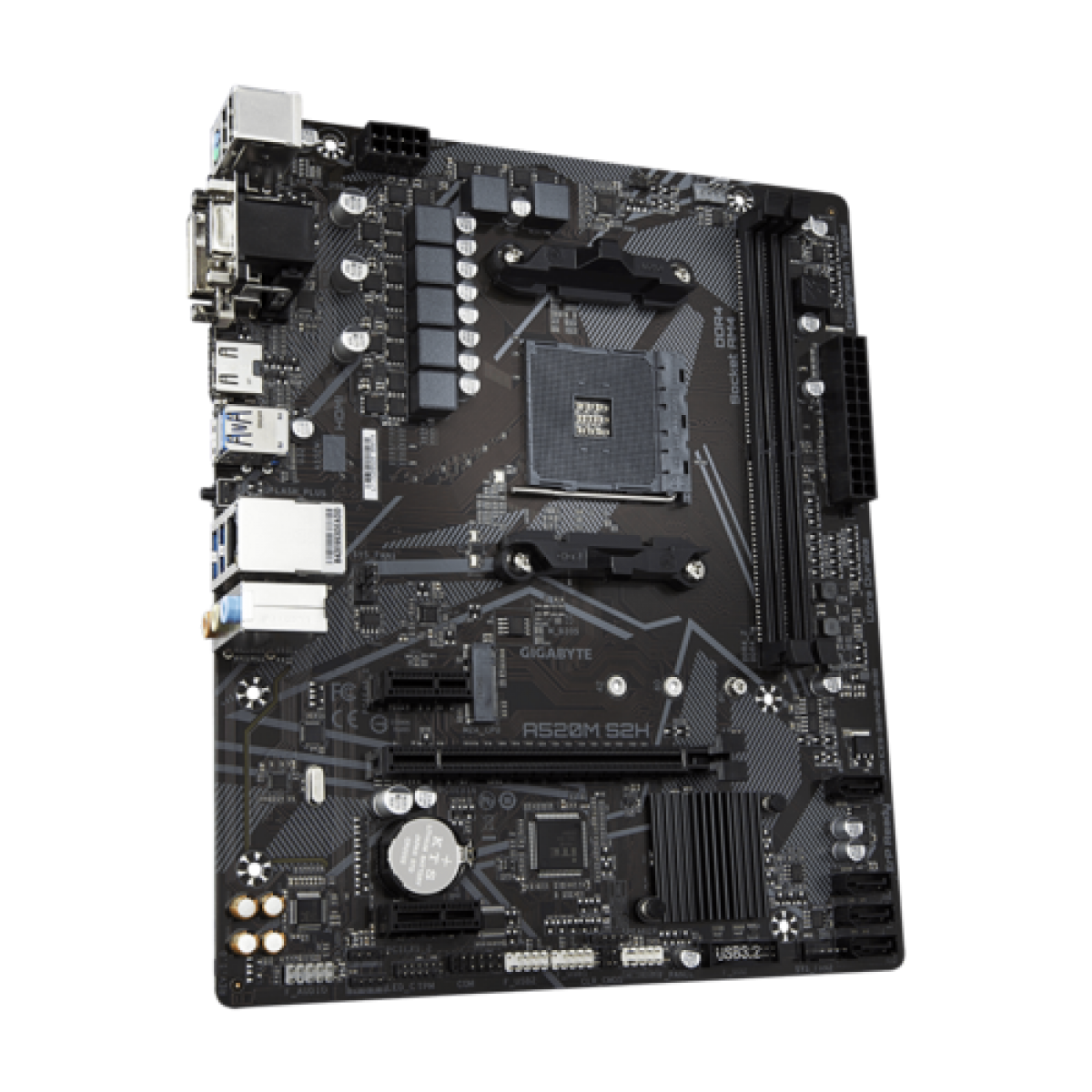 Placa Mãe Gigabyte A520M S2H, Chipset A520, AMD AM4, mATX, DDR4