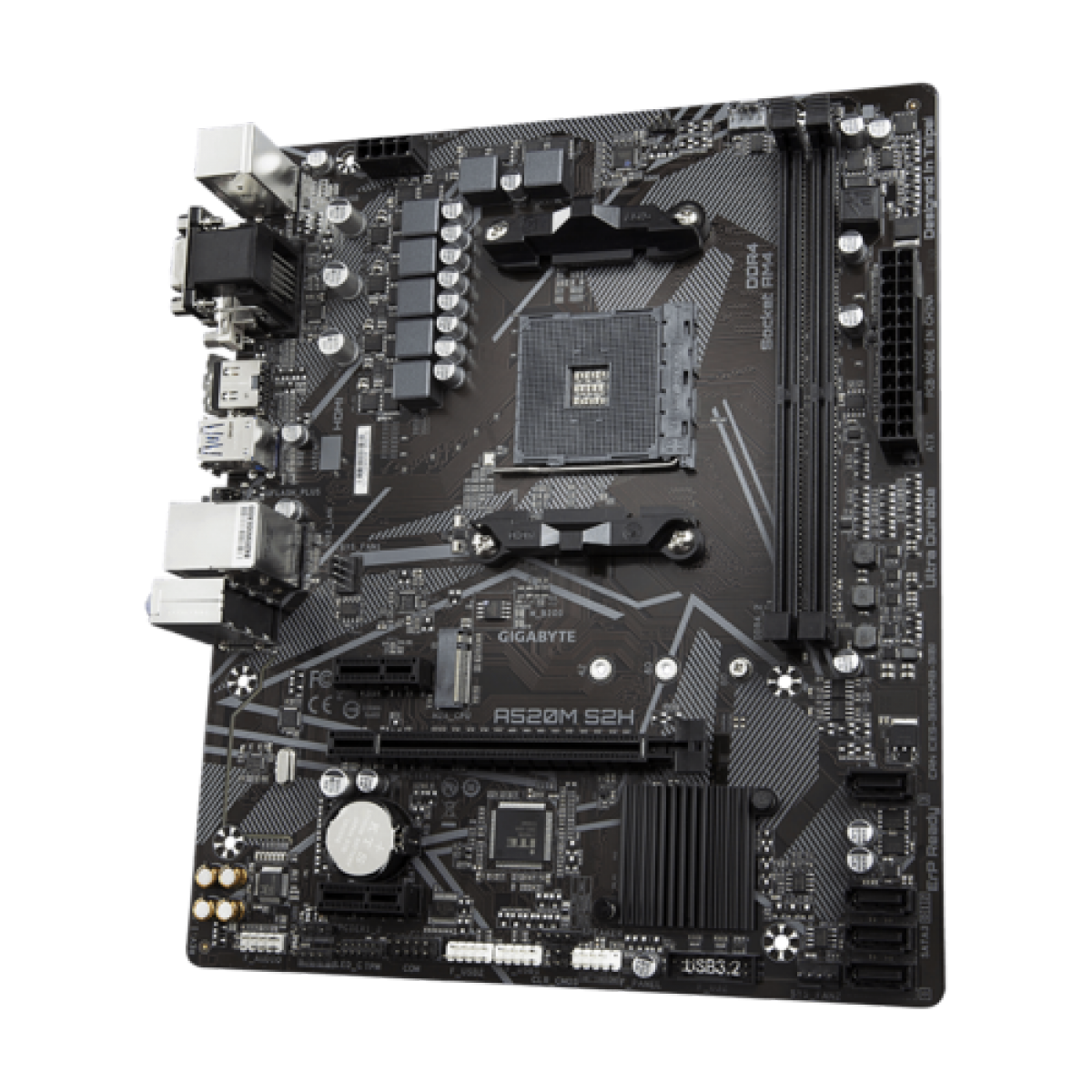 Placa Mãe Gigabyte A520M S2H, Chipset A520, AMD AM4, mATX, DDR4