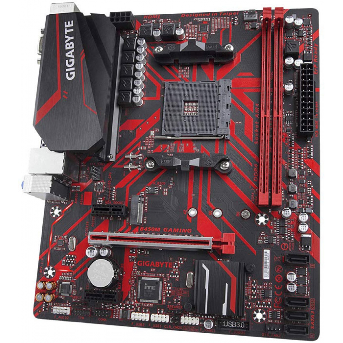 Placa Mãe Gigabyte B450M Gaming, Chipset B450, AMD AM4, mATX, DDR4