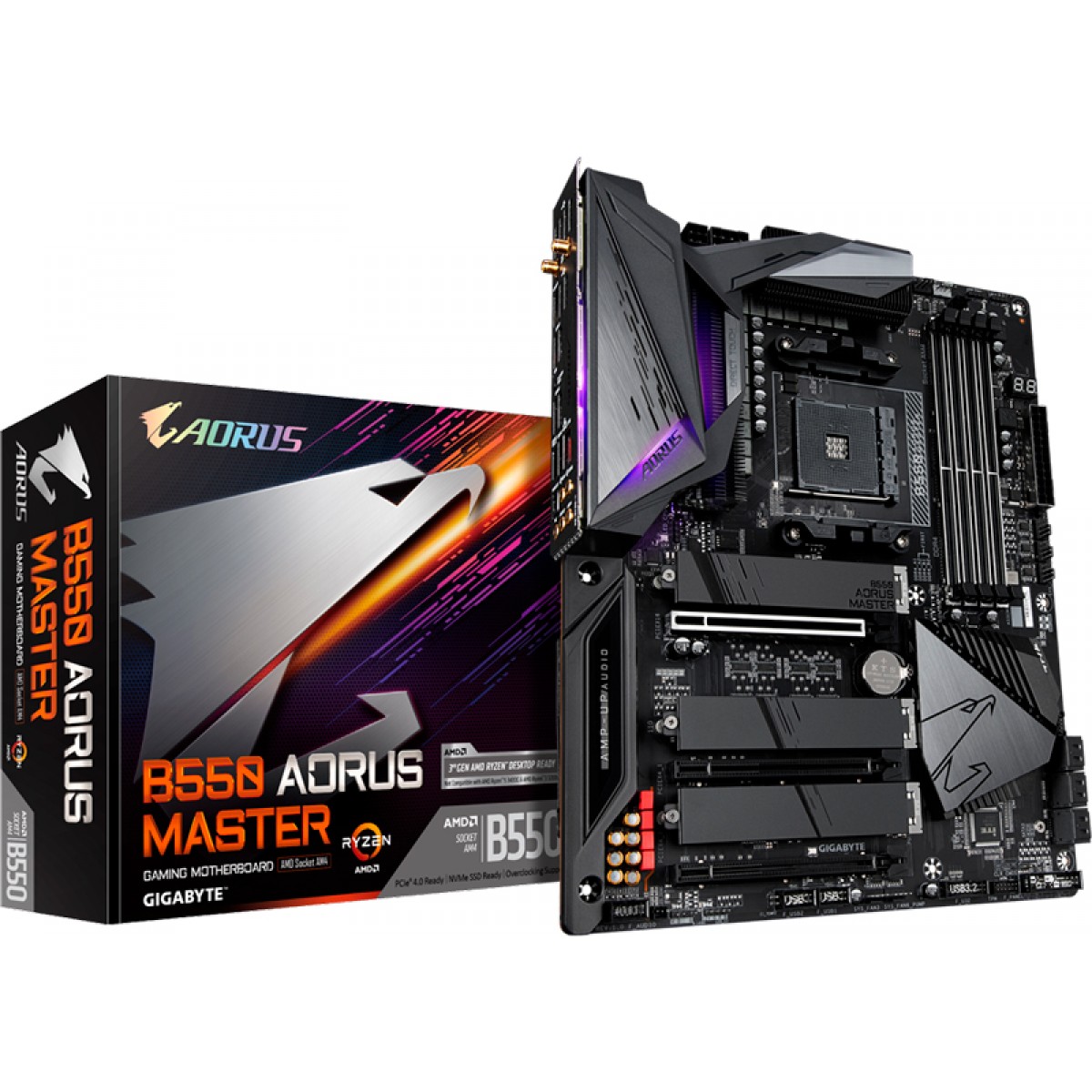 Placa Mãe Gigabyte B550 Aorus Master, Chipset B550, AMD AM4, ATX, DDR4
