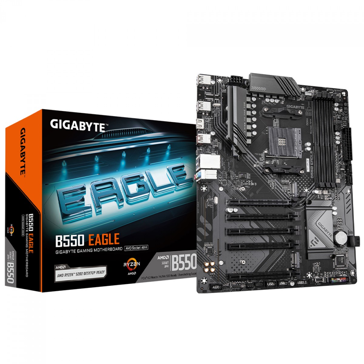 Placa Mãe Gigabyte B550 Eagle, Chipset B550, AMD AM4, ATX, DDR4