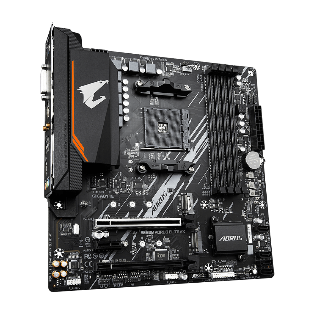Placa Mãe Gigabyte B550M AORUS Elite AX, Chipset B550, AMD AM4, mATX, DDR4