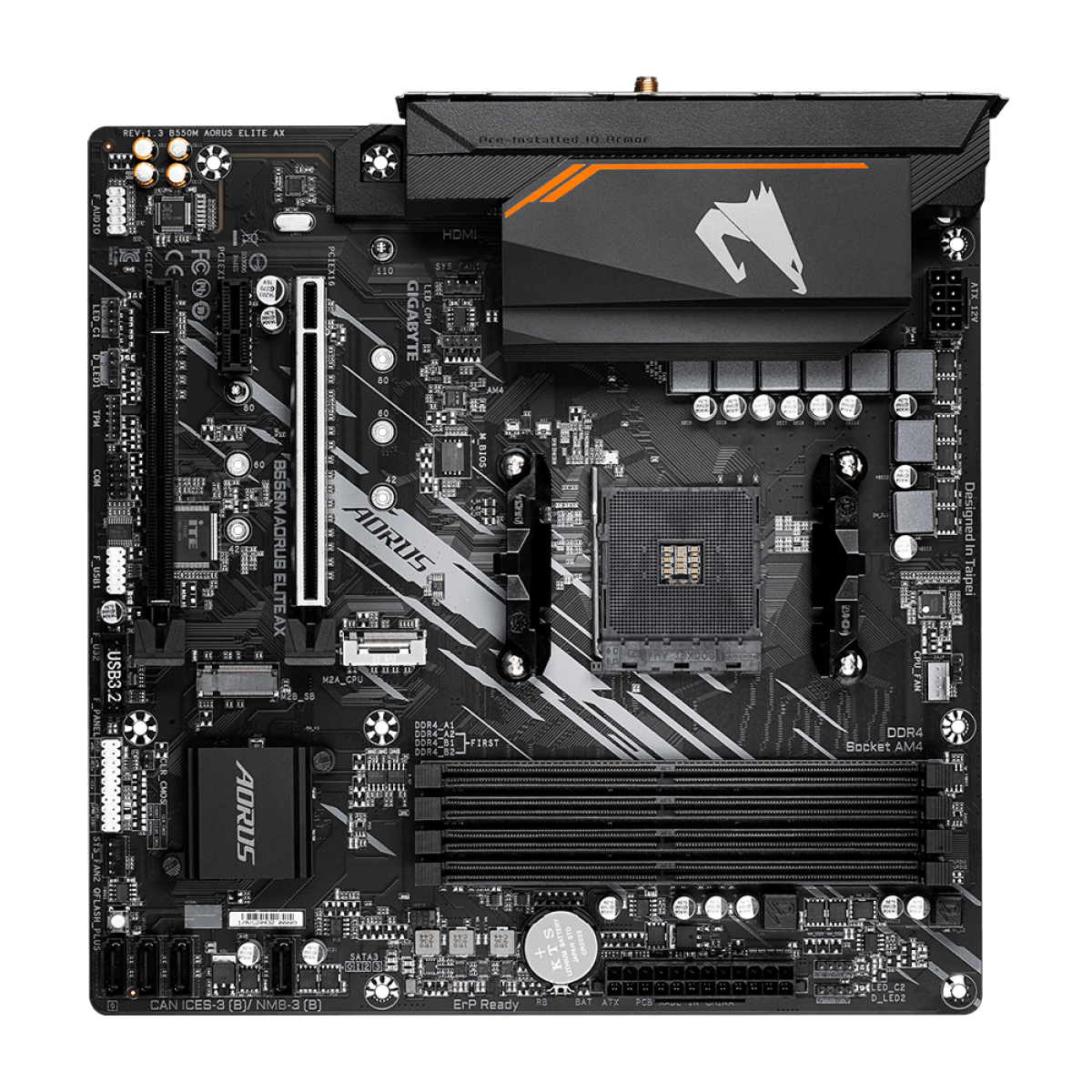Placa Mãe Gigabyte B550M AORUS Elite AX, Chipset B550, AMD AM4, mATX, DDR4