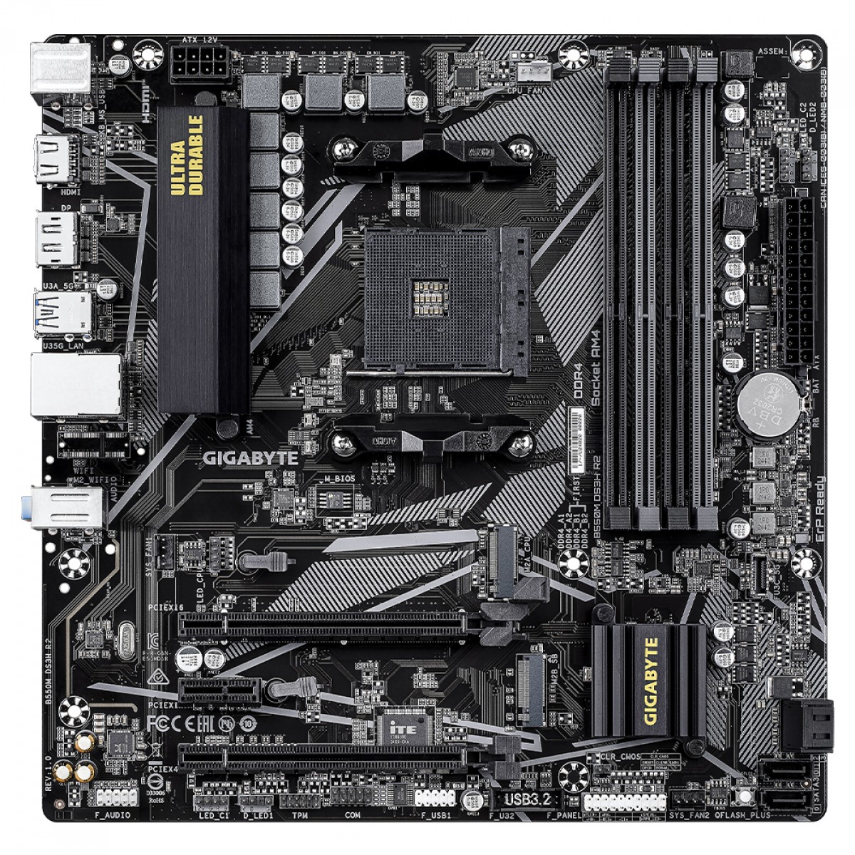 Placa Mãe Gigabyte B550M DS3H R2, Chipset B550, AMD AM4, mATX, DDR4