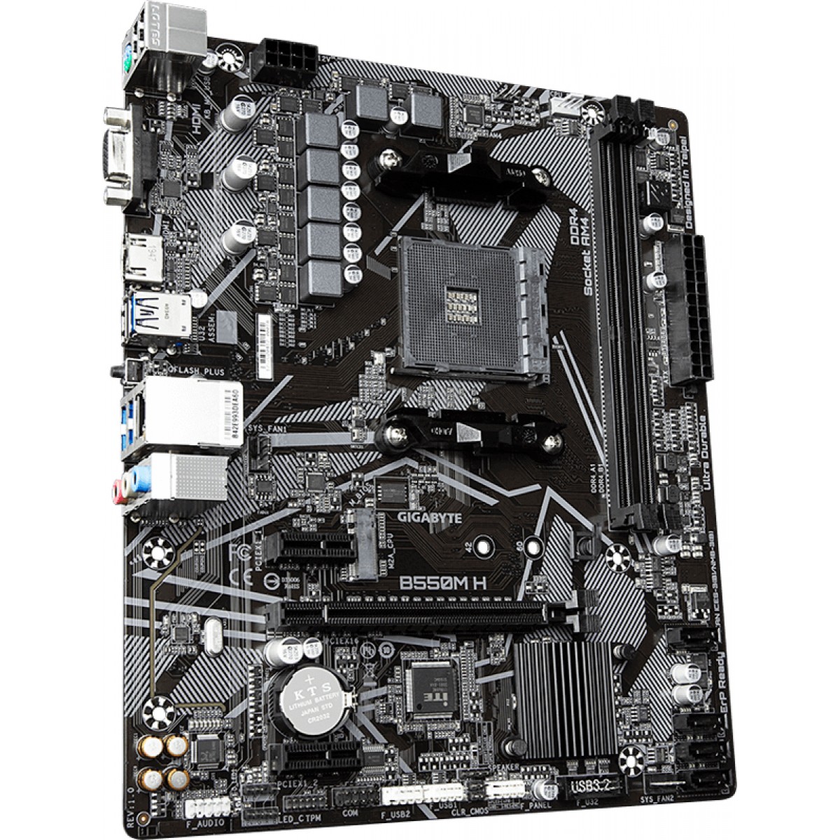 Placa Mãe Gigabyte B550M H, Chipset B550, AMD AM4, mATX, DDR4