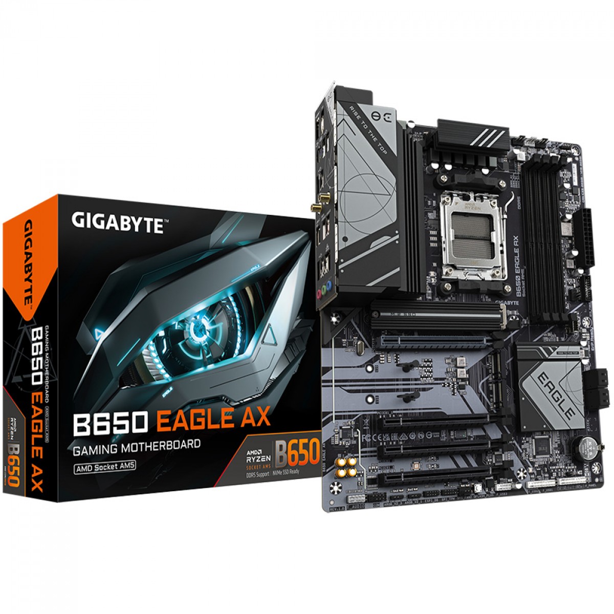 Placa Mãe Gigabyte B650 Eagle AX, Chipset B650, AMD AM5, ATX, DDR5