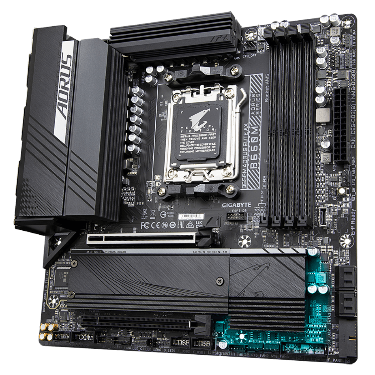 Placa Mãe Gigabyte B650M Aorus Elite AX, Chipset B650, AMD AM5, MATX, DDR5
