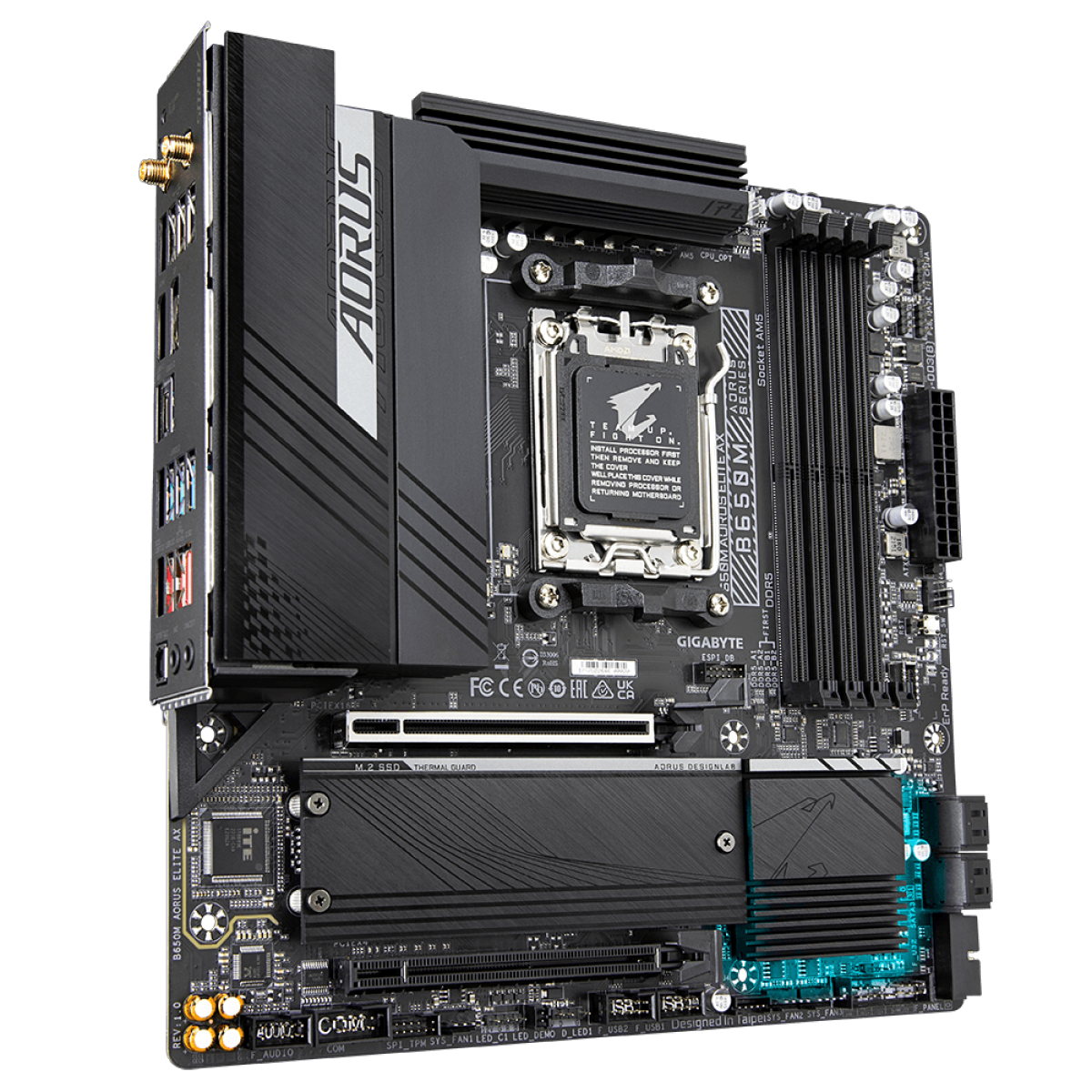 Placa Mãe Gigabyte B650M Aorus Elite AX, Chipset B650, AMD AM5, MATX, DDR5