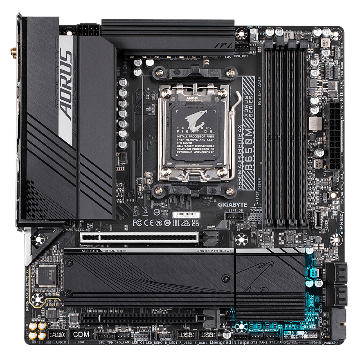 Placa Mãe Gigabyte B650M Aorus Elite AX, Chipset B650, AMD AM5, MATX, DDR5
