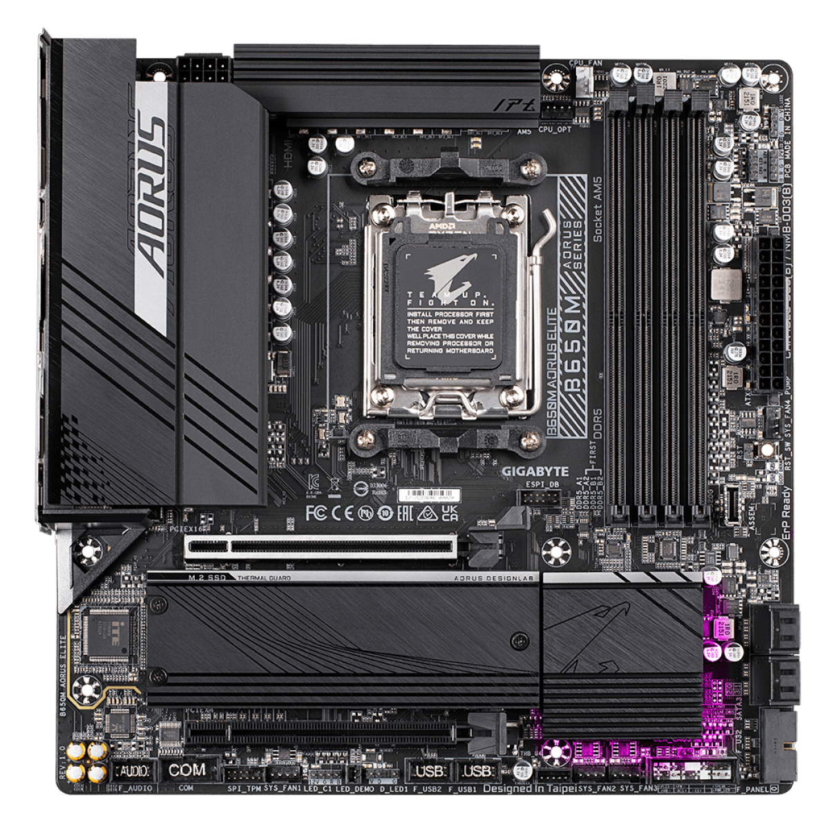 Placa Mãe Gigabyte B650M Aorus Elite, Chipset B650, AMD AM5, mATX, DDR5