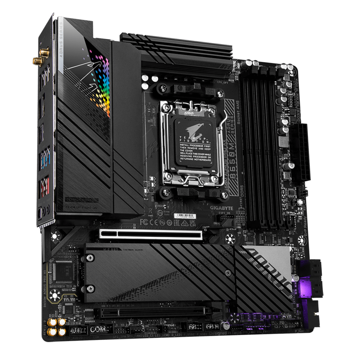 Placa Mãe Gigabyte B650M Aorus Pro AX, Chipset B650, WiFi, AMD AM5, mATX, DDR5