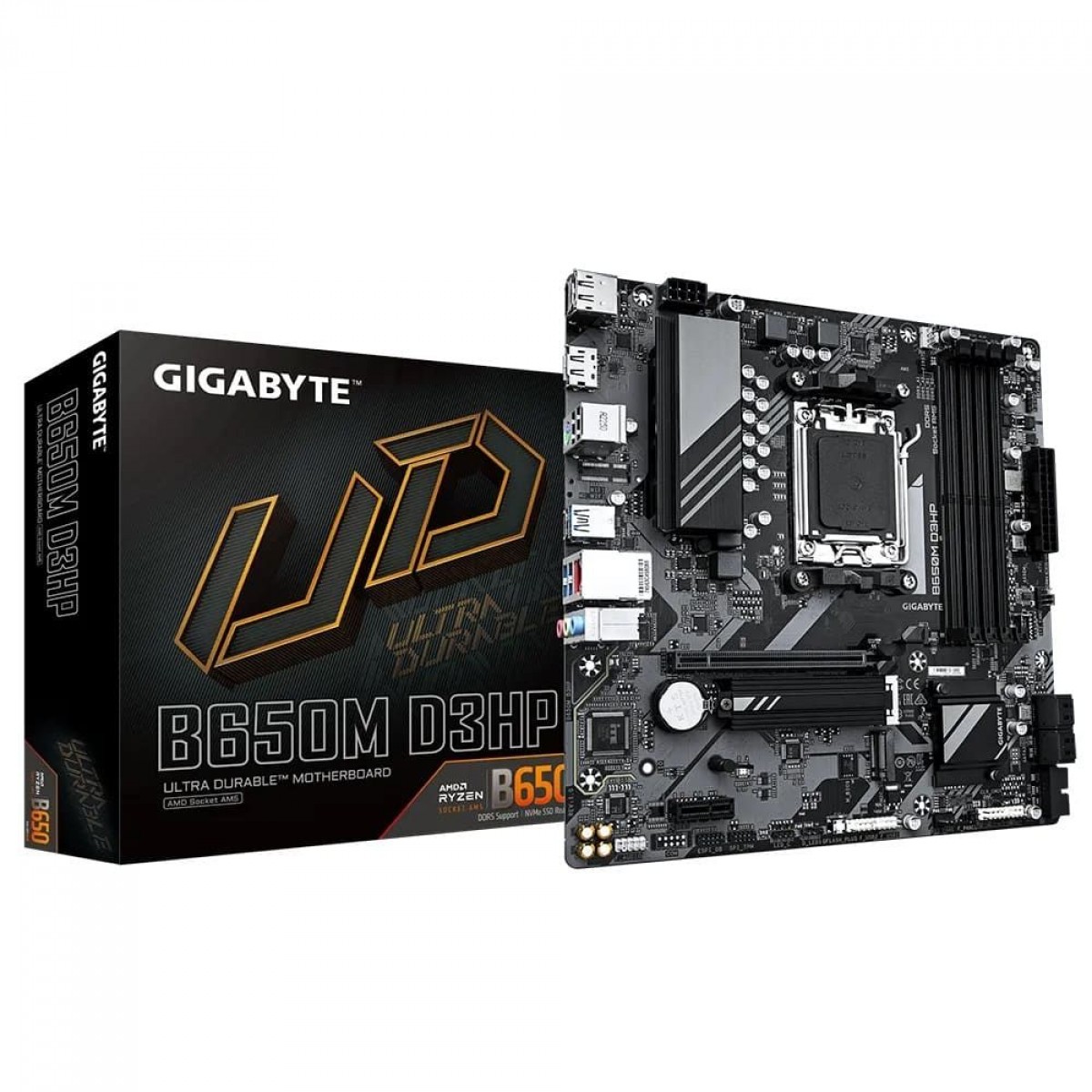 Placa Mãe Gigabyte B650M D3HP, Chipset B650, AMD AM5, MATX, DDR5