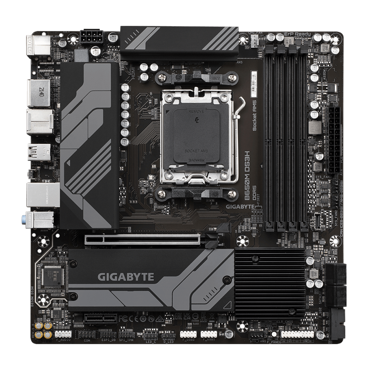 Placa Mãe Gigabyte B650M DS3H, Chipset B650, AMD AM5, MATX, DDR5